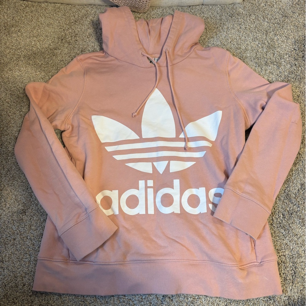 Adidas Women's Hoodie in Soft Pink